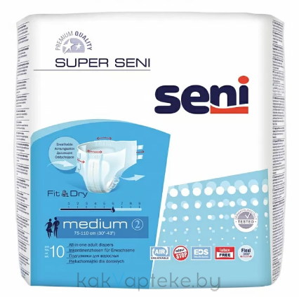Super Seni Подгузники для взрослых medium 10 шт