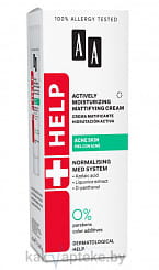 AA Help Acne Skin Активно увлажняющий матирующий крем, 40 мл