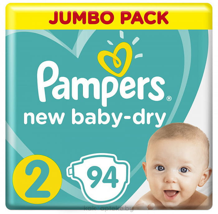 PAMPERS New Baby-Dry Детские одноразовые подгузники Mini , 94 шт