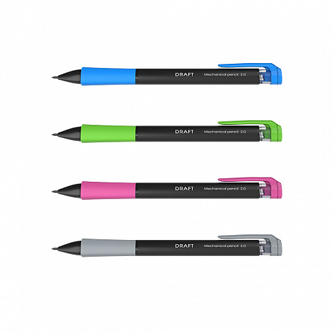 Erich Krause Карандаш механический DRAFTв наборе с 5 грифелями, 2.0 мм