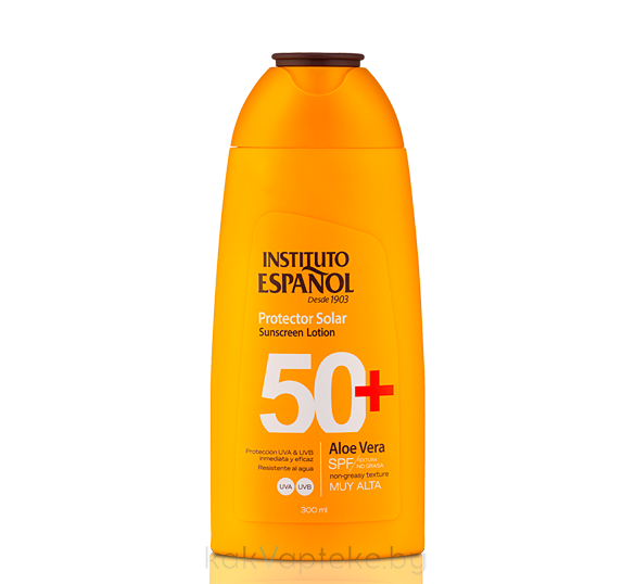INSTITUTO ESPANOL Солнцезащитный влагостойкий легкий лосьон с Алоэ Вера SPF50+ / SUNSCREEN LOTION ALOE VERA SPF50+, 300мл