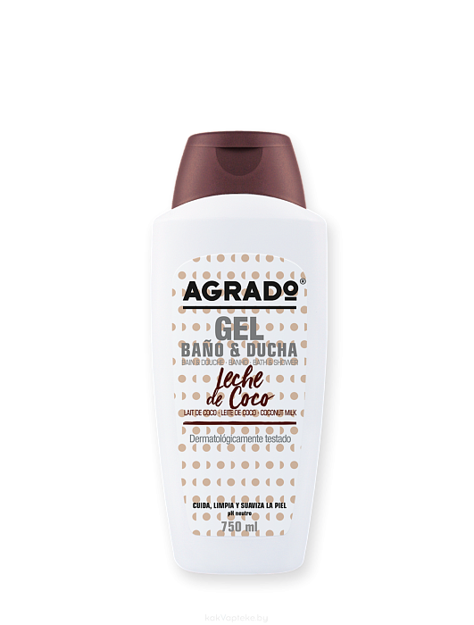 AGRADO Гель для ванны и душа Кокосовое молоко / Coconut Milk Bath & Shower Gel, 750мл