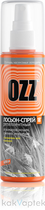 OZZ-18 Лосьон-спрей  репеллентный (от комаров) 100 мл