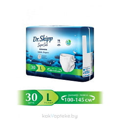 Dr. Skipp Подгузники для взрослых (SuperSafe, Размер L - 3 (100 - 145 см)) 30 шт.