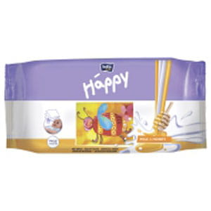 Bella Baby Happy (Milk&Honey) Влажные салфетки "Молоко и мед" , 64 шт