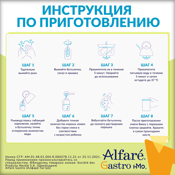 Alfare Gastro с олигосахаридами грудного молока. Специализированная пищевая продукция диетического лечебного питания, 400г