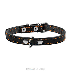 CoLLaR Ошейник одинарный  для собак , ширина 10мм, длина 22-30см , черный