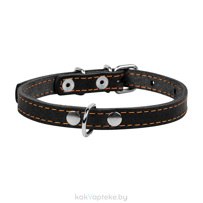 CoLLaR Ошейник одинарный  для собак , ширина 10мм, длина 22-30см , черный