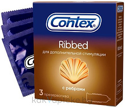 Презервативы из натурального латекса текстурированные Contex® Ribbed – с ребристой структурой 3шт