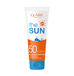 CLAIRE COSMETICS THE SUN Солнцезащитный крем для детей водостойкий SPF50, 200 мл
