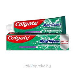 Colgate Зубная паста  Max Fresh with cooling crystals Clean mint (Макс Фреш с освежающими кристаллами Нежная мята), 100мл