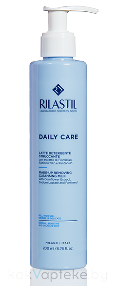 Rilastil DAILY CARE Очищающее молочко для ежедневного ухода для нормальной, чувствительной и деликатной кожи,  200 мл