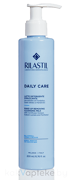 Rilastil DAILY CARE Очищающее молочко для ежедневного ухода для нормальной, чувствительной и деликатной кожи,  200 мл