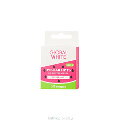 GLOBAL WHITE Зубная нить со вкусом арбуза