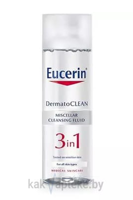 Eucerin DermatoCLEAN Освежающий и очищающий мицеллярный лосьон 3в1, 200 мл