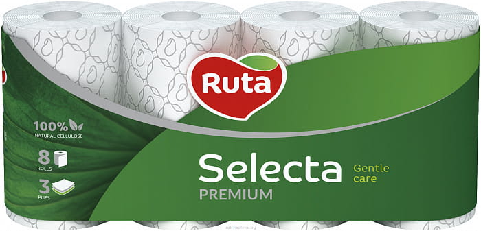 Туалетная бумага "Ruta" (Selecta 8 рул. белая)