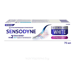 Sensodyne Зубная паста Clinical White Активное отбеливание От темного налета 75 мл