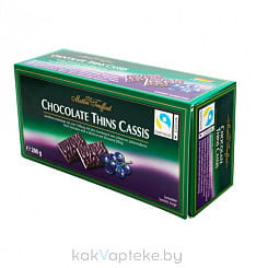 Темный шоколад с начинкой со вкусом черной смородины в пластинках, 200 г