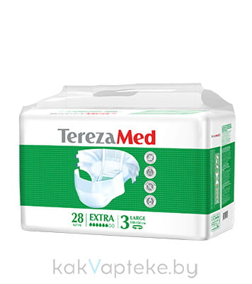 TerezaMed Подгузники взрослые одноразовые для больных с недержанием Large Extra (№3) 28 шт