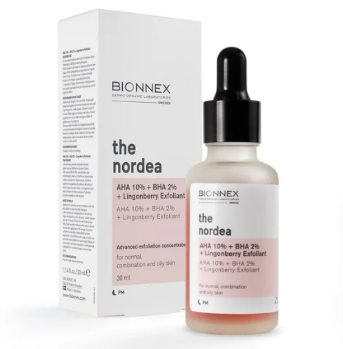 Bionnex THE NORDEA Пилинг AHA-кислоты 10% + BHA-кислоты 2% + Брусника для нормальной, комбинированной и жирной кожи 30 мл