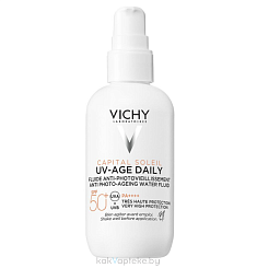 VICHY CAPITAL SOLEIL UV-AGE DAILY Невесомый солнцезащитный флюид для лица против признаков фотостарения SPF 50+  80 мл