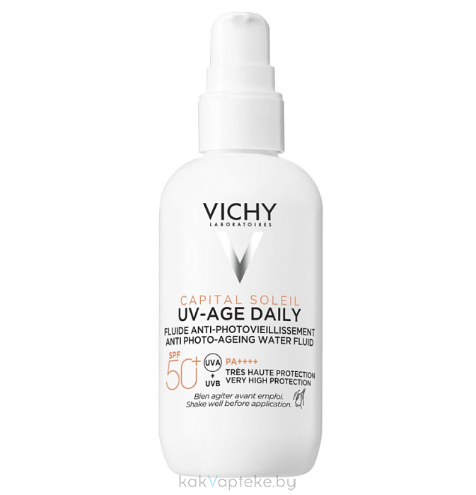 VICHY CAPITAL SOLEIL UV-AGE DAILY Невесомый солнцезащитный флюид для лица против признаков фотостарения SPF 50+  80 мл