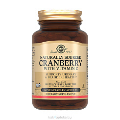 Solgar Натуральная клюква с витамином С, БАД капсулы №60