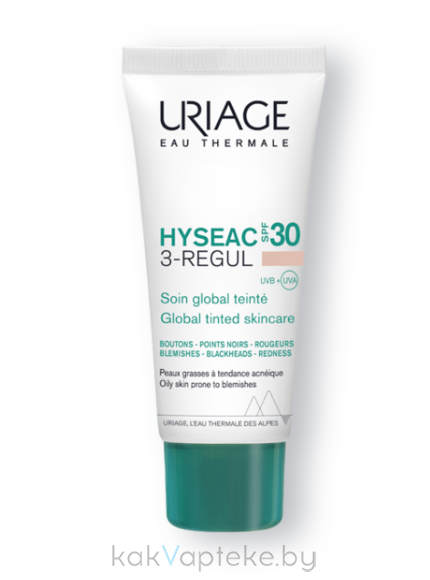 Uriage Флюид тональный для лица HYSEAC 3-REGUL SPF30 (универсальный тон) 40 мл