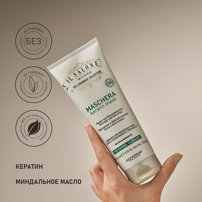 IL SALONE MILANO Keratin Маска с кератином для поврежденных и ослабленных волос, 250 мл