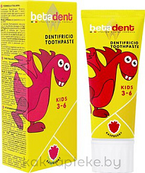 BETADENT Kids Зубная паста для детей от 3 до 6 лет со вкусом малины, 75 мл