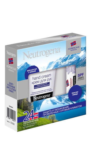 Набор Neutrogena "Норвежская формула" Крем для рук с запахом 50 мл + Бальзам-помада 4,8 г