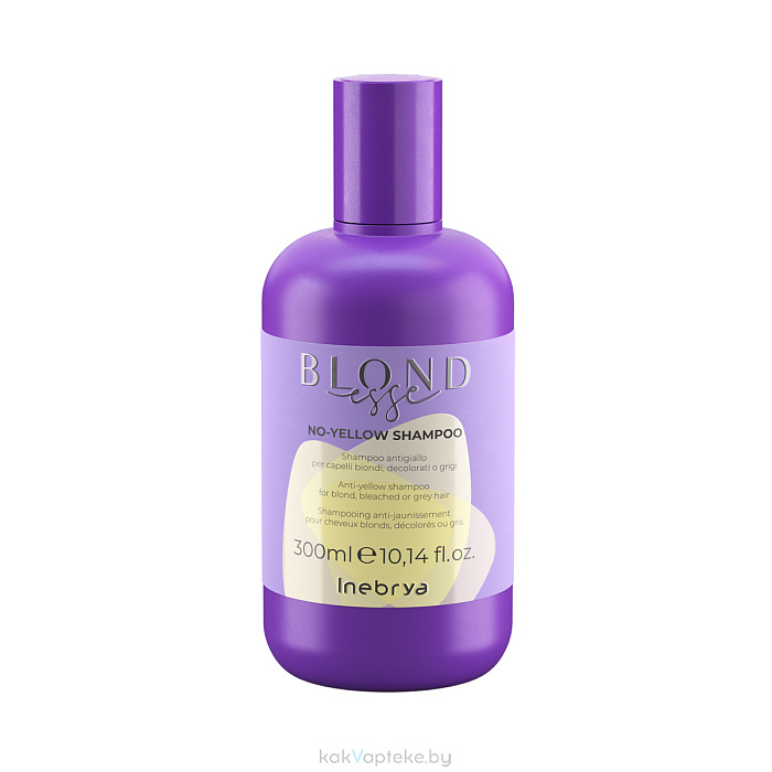 Inebrya Шампунь для волос анти-желтый для оттенков блонд Blondesse No-Yellow, 300 мл