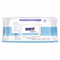 Seni Care Салфетки влажные для ухода за кожей с витамином Е и Аллантоином, 80 шт