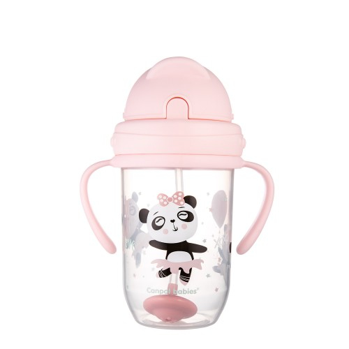 Canpol babies Поильник (непроливающий, с трубочкой и утяжелителем "Exotic Animals" 6+, 270 мл) арт.56/606_pin