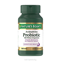 Nature's Bounty Ацидофилус пробиотик, БАД таблетки №100