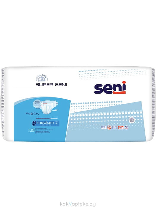 Super Seni medium Подгузники дышащие для взрослых 30 шт