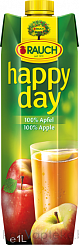 Сок RAUCH happy day 100% Apple фруктовый восстановленный пастеризованный Яблочный, 1л