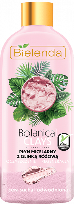 BIELENDA BOTANICAL CLAYS Веганская мицеллярная вода с розовой глиной 500 мл