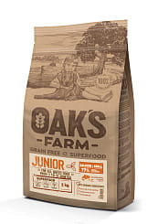 OAK'S FARM Полноценный беззерновой корм для щенков всех пород Salmon + Krill/ Лосось и криль 2кг