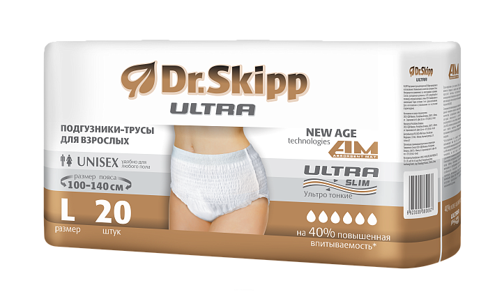 Dr. Skipp Подгузники-трусы для взрослых (Ultra), р-р L. 20 шт