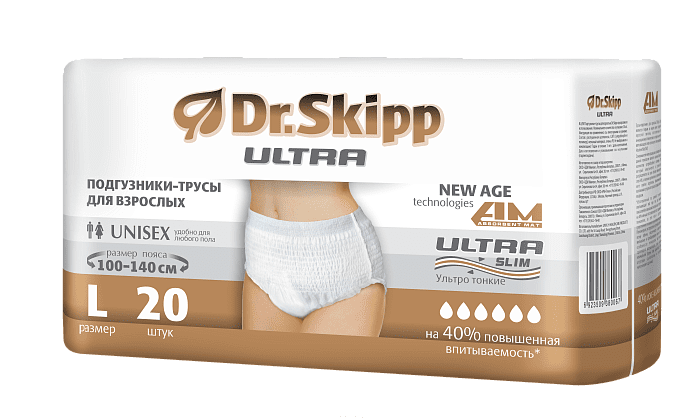 Dr. Skipp Подгузники-трусы для взрослых (Ultra), р-р L. 20 шт