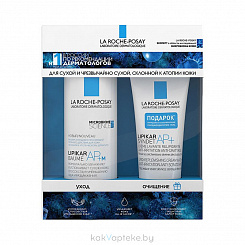 La Roche-Posay Набор (Бальзам липидовосполняющий тройного действия для лица и тела младенцев, детей и взрослых LipikarAP+M, 400мл + Крем-гель липидовосстанавливающий очищающий для лица и тела младенце