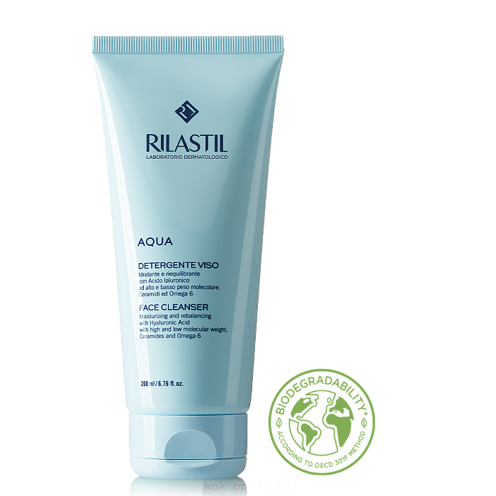 Rilastil AQUA Очищающий увлажняющий гель для лица, 200 мл