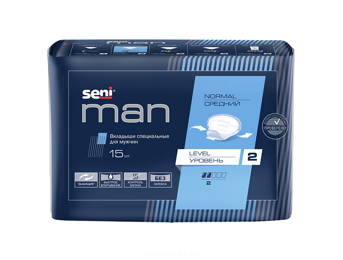 SENI MAN вкладыши специальные для мужчин NORMAL LEVEL 2 (средний уровень 2) 15 шт