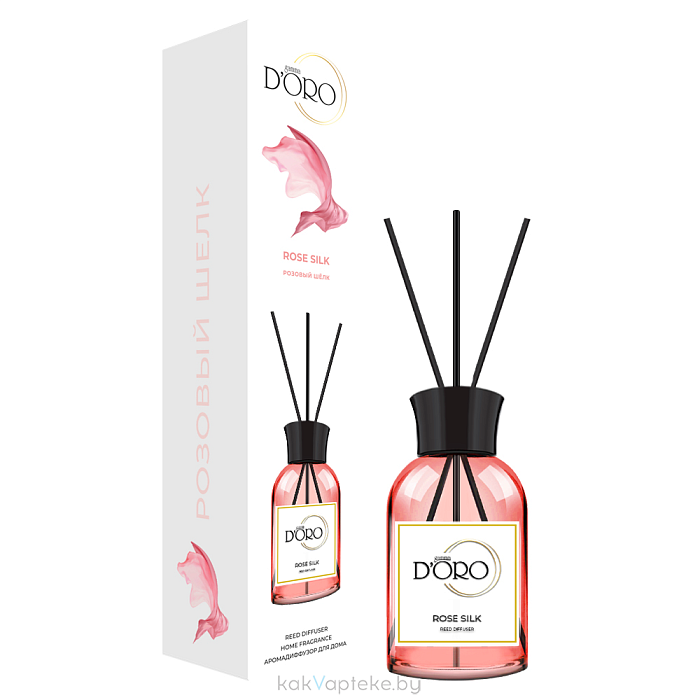 Gamma D'ORO Аромадиффузор для дома Розовый шёлк 100 мл ROSE SILK