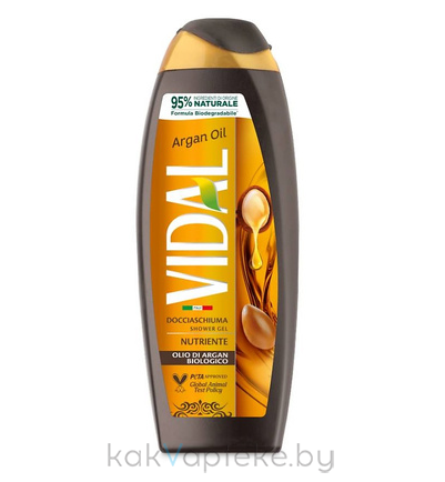 VIDAL Гель для душа МАСЛО АРГАНЫ с биологическим Аргановым маслом / OLIO DI ARGAN, 500 мл