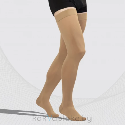 Чулки компрессионные ELAST 0402 LUX  с мыском IIкк (23-32 mmHg)  Карамель размер 4 Рост 1