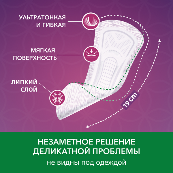 Depend Прокладки Active Fit Ultra Mini (Депенд Эктив Фит Ультра Мини) для женщин (при недержании), 12 шт