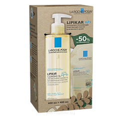Набор LA ROCHE POSAY Lipikar Ap+ Oil / Липикар АП+ Масло липидовосполняющее смягчающее для ванны и душа 400 мл +  Масло липидовосполняющее смягчающее для ванны и душа (сменный блок -50%) 400 мл