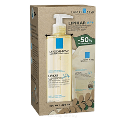 Набор LA ROCHE POSAY Lipikar Ap+ Oil / Липикар АП+ Масло липидовосполняющее смягчающее для ванны и душа 400 мл +  Масло липидовосполняющее смягчающее для ванны и душа (сменный блок -50%) 400 мл